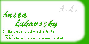 anita lukovszky business card